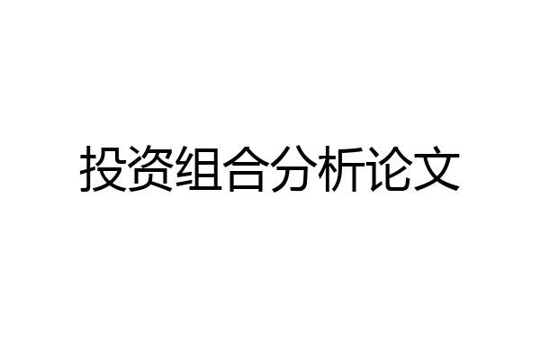 投资组合分析论文