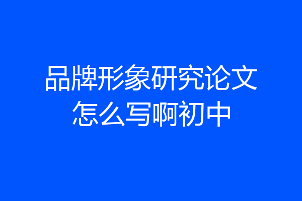 品牌形象研究论文怎么写啊初中