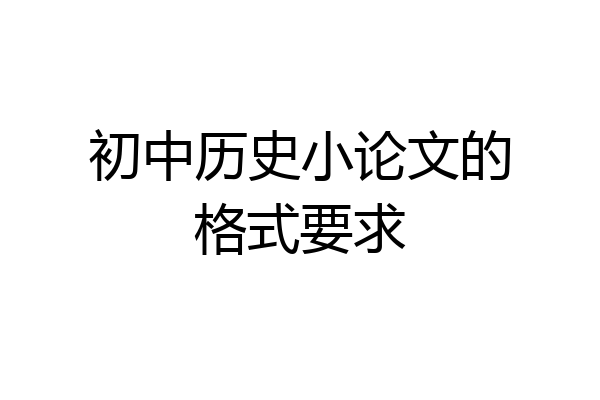 初中历史小论文的格式要求