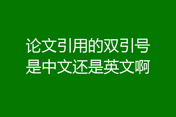 论文引用的双引号是中文还是英文啊