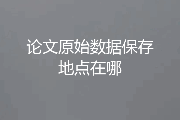 论文原始数据保存地点在哪