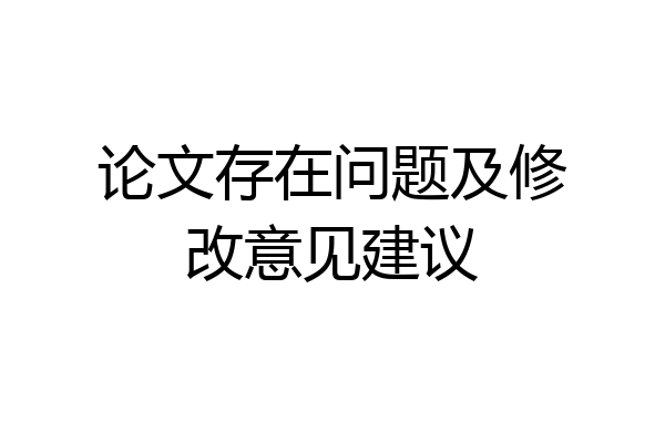 论文存在问题及修改意见建议