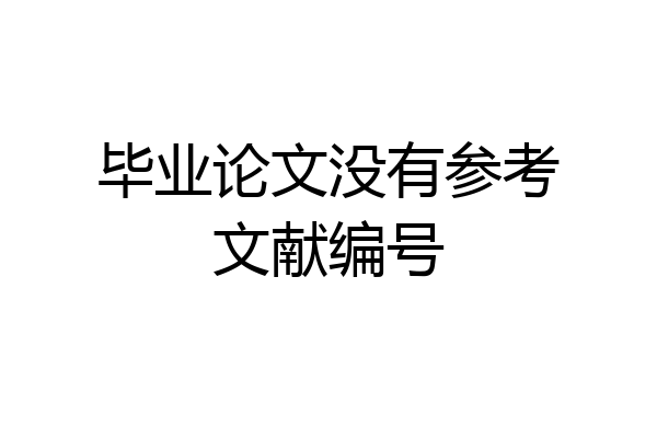 毕业论文没有参考文献编号
