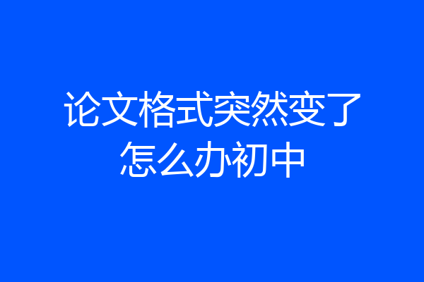 论文格式突然变了怎么办初中
