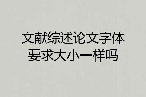 文献综述论文字体要求大小一样吗