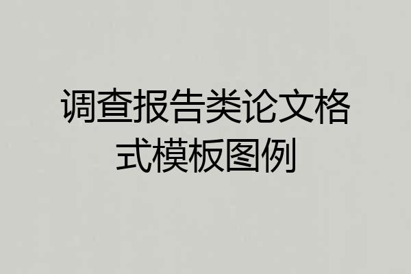 调查报告类论文格式模板图例