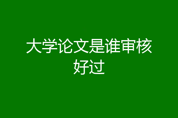 大学论文是谁审核好过