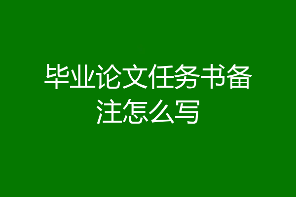 毕业论文任务书备注怎么写