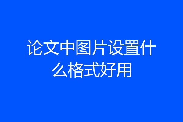 论文中图片设置什么格式好用