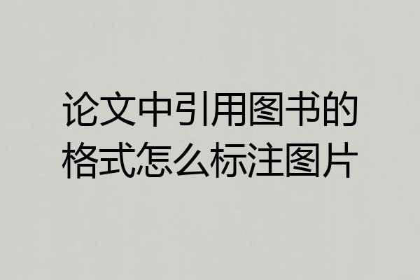 论文中引用图书的格式怎么标注图片