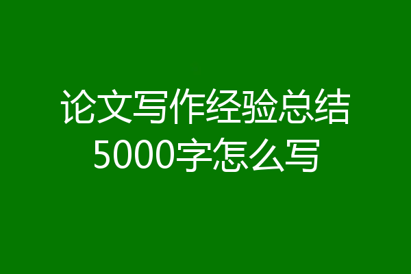 论文写作经验总结5000字怎么写