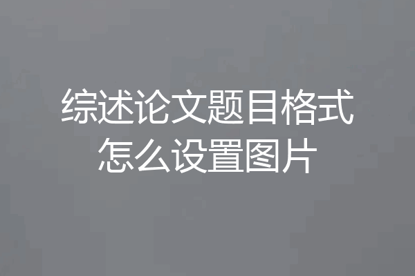 综述论文题目格式怎么设置图片