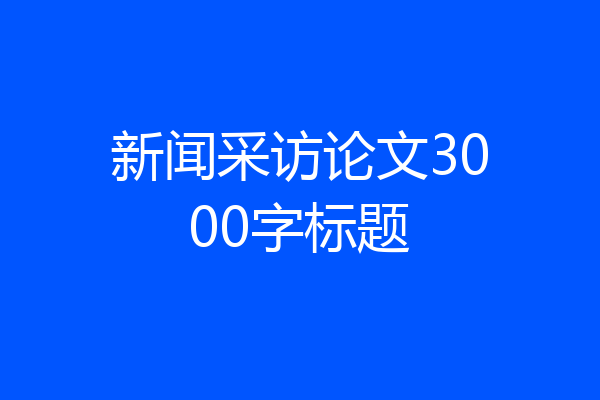 新闻采访论文3000字标题