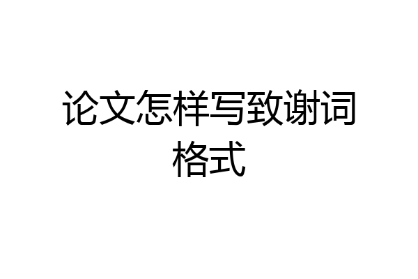 论文怎样写致谢词格式