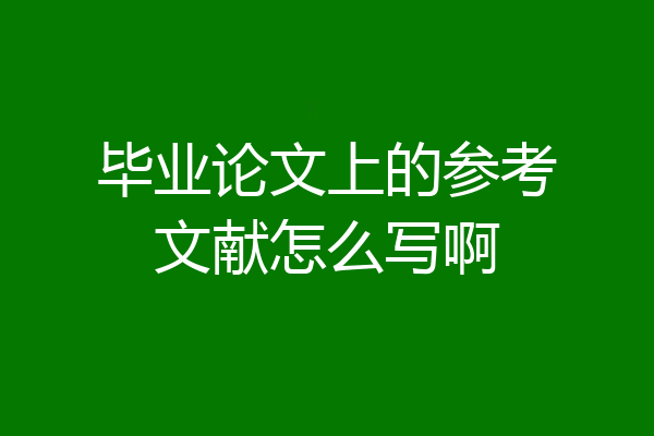 毕业论文上的参考文献怎么写啊