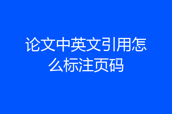 论文中英文引用怎么标注页码