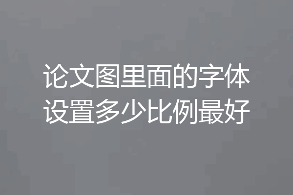 论文图里面的字体设置多少比例最好