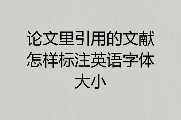 论文里引用的文献怎样标注英语字体大小