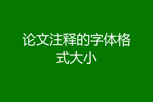 论文注释的字体格式大小