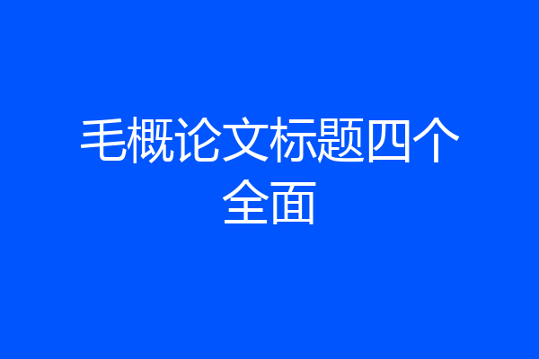 毛概论文标题四个全面