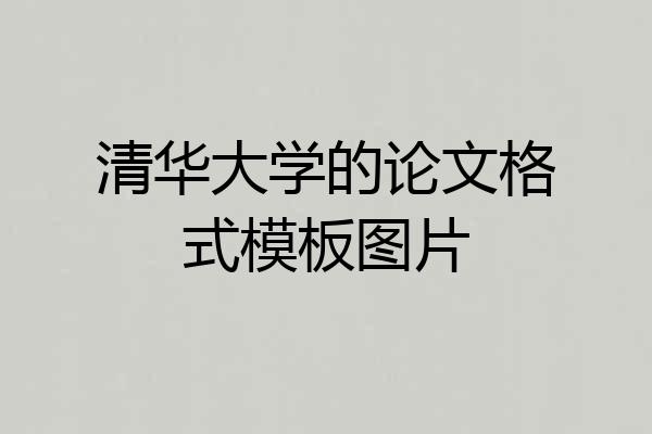 清华大学的论文格式模板图片
