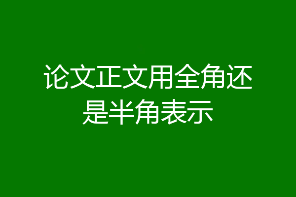 论文正文用全角还是半角表示