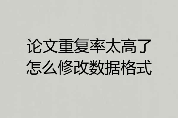 论文重复率太高了怎么修改数据格式