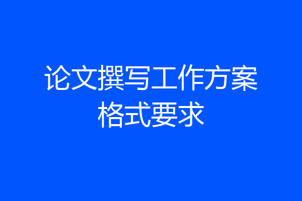 论文撰写工作方案格式要求