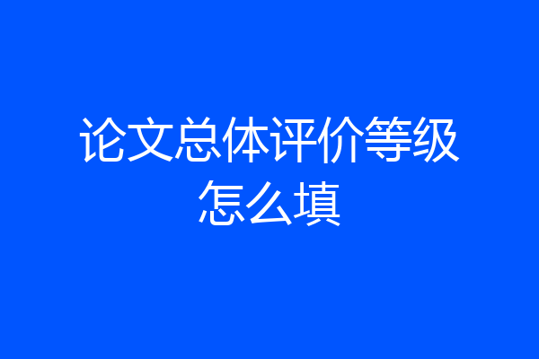 论文总体评价等级怎么填