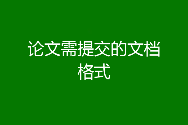 论文需提交的文档格式