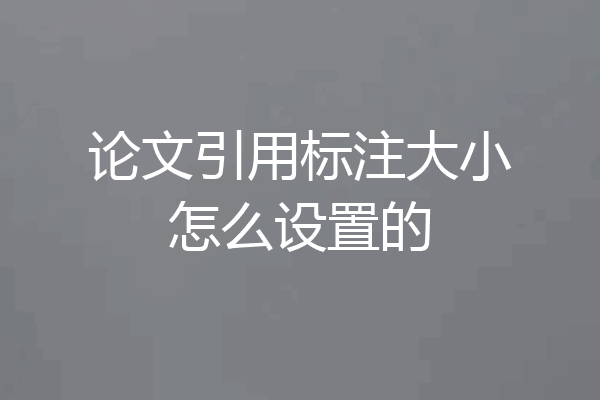 论文引用标注大小怎么设置的