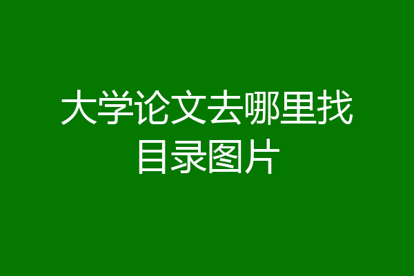 大学论文去哪里找目录图片
