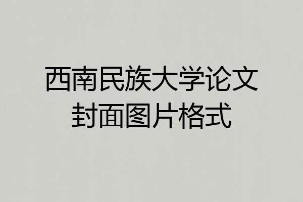 西南民族大学论文封面图片格式