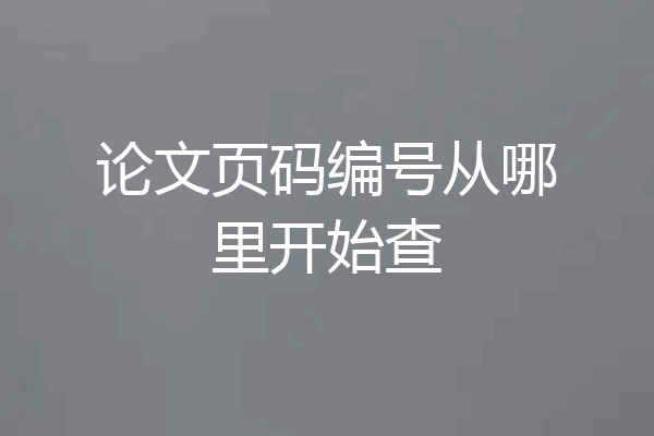 论文页码编号从哪里开始查