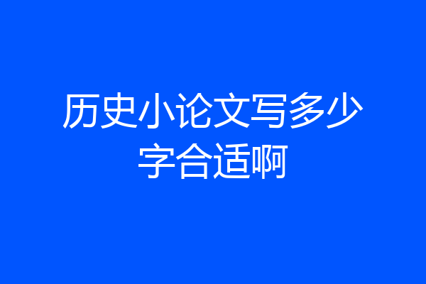历史小论文写多少字合适啊