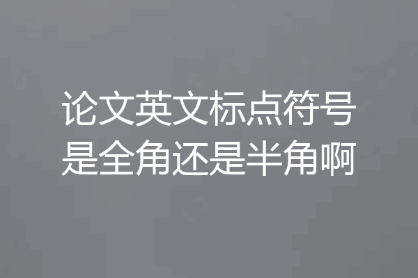 论文英文标点符号是全角还是半角啊
