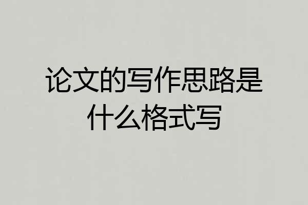 论文的写作思路是什么格式写