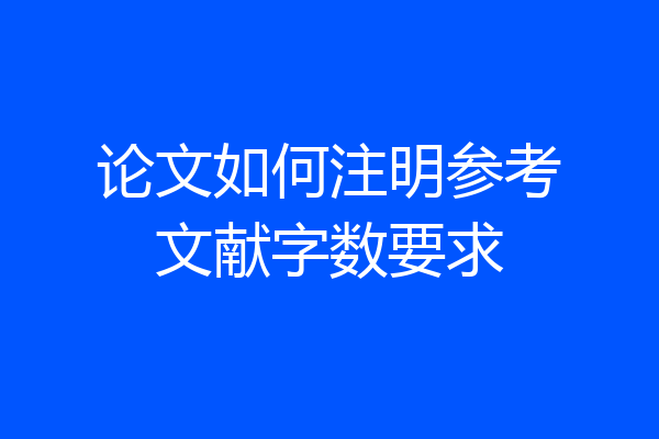 论文如何注明参考文献字数要求