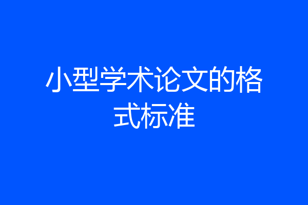 小型学术论文的格式标准