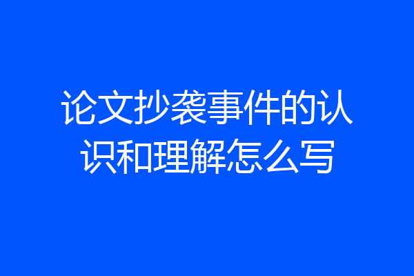 论文抄袭事件的认识和理解怎么写