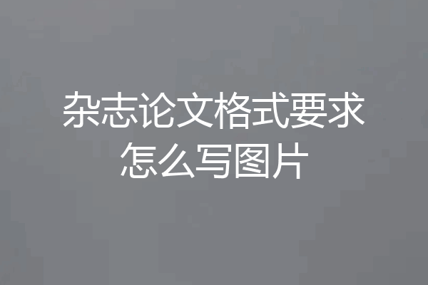 杂志论文格式要求怎么写图片