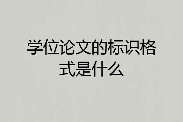 学位论文的标识格式是什么