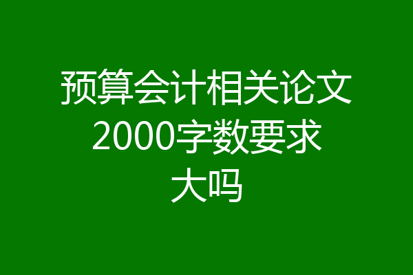 预算会计相关论文2000字数要求大吗