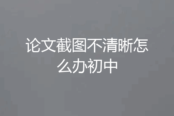 论文截图不清晰怎么办初中