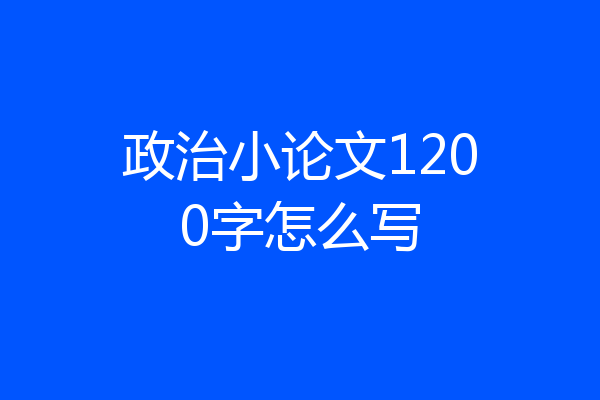 政治小论文1200字怎么写