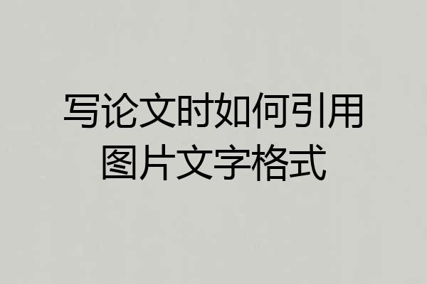 写论文时如何引用图片文字格式
