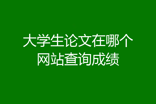 大学生论文在哪个网站查询成绩