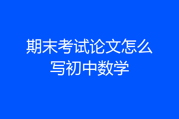期末考试论文怎么写初中数学