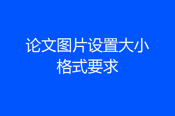 论文图片设置大小格式要求