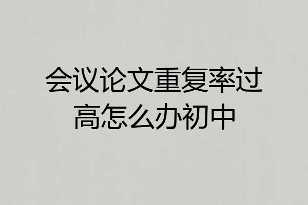 会议论文重复率过高怎么办初中